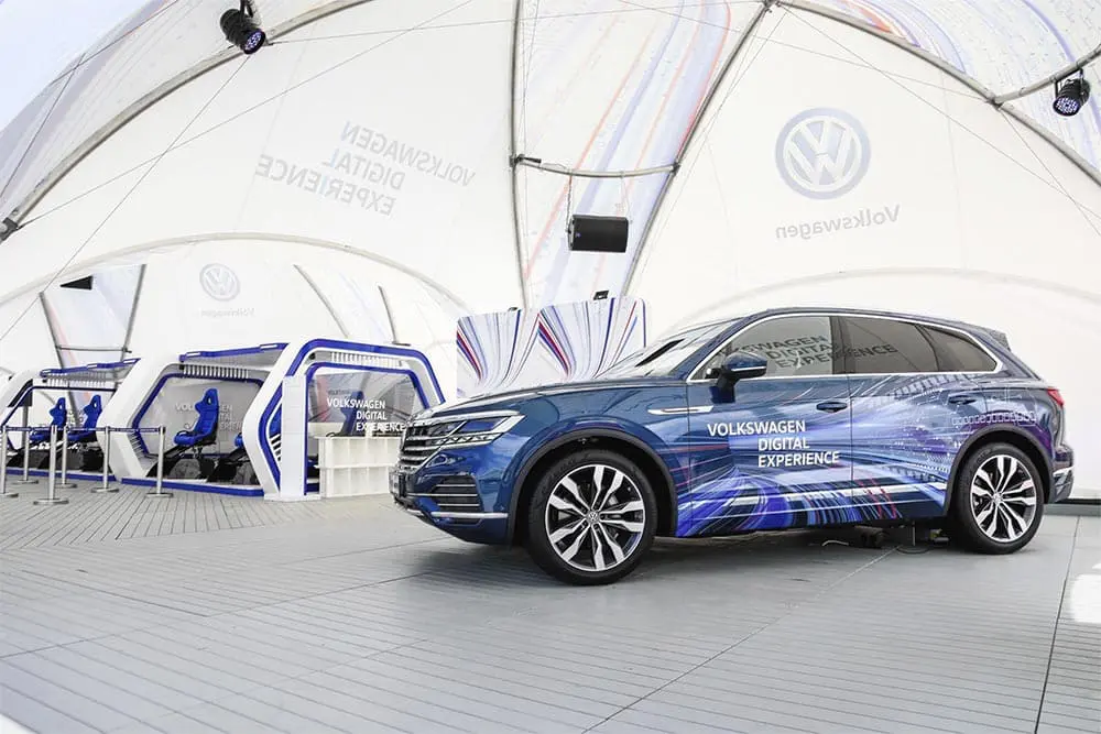 Volkswagen digital experience vehicle at the event.