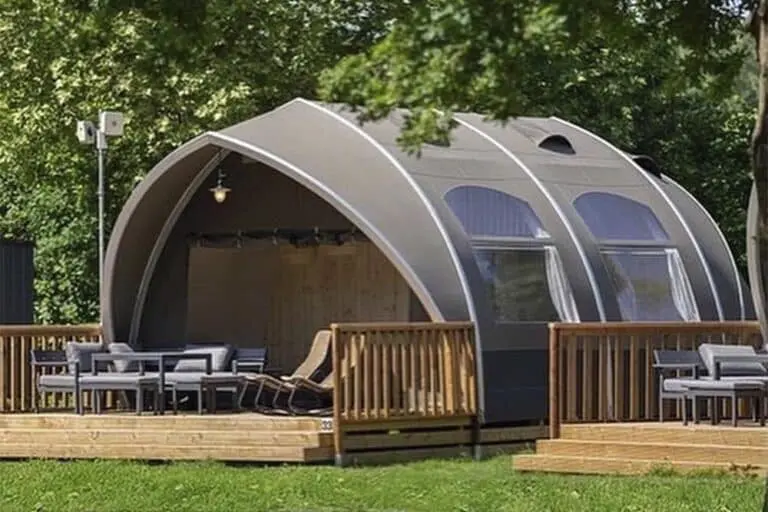Portable eco-friendly dome structure for outdoor relaxation by EJH Distribution.